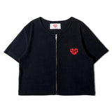 GA HEART ﾘﾌﾞｼｮｰﾄ丈ZIP UP TEE