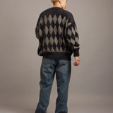 JE DIA/ARGYLE JQ SHAGGY KNIT CARDIGAN