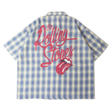 【The Rolling Stones×JACKROSE】 ヴィンテージ加工･チェックSSシャツ(短丈)