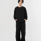 SEABEES/シービーズ TCワッフル ヘンリーネック・LSTEE