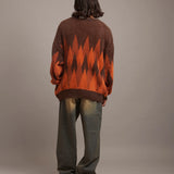 JE DIA/ARGYLE JQ SHAGGY KNIT CARDIGAN