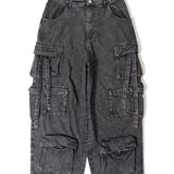 GA DENIM PARACHUTE CARGO PANTS