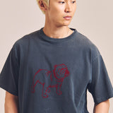 SCHOTT-PIGMENT T-SHIRT FLOCKY BULLDOG