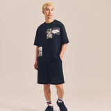 GA SUEDE LOGO SHORTS