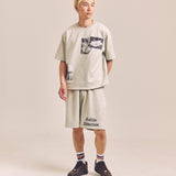 GA SUEDE LOGO SHORTS