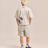 GA SUEDE LOGO SHORTS