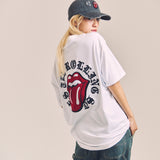 B-TRS-Lips&Tongue サークル・刺繍/SSTEE