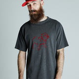SCHOTT-PIGMENT T-SHIRT FLOCKY BULLDOG