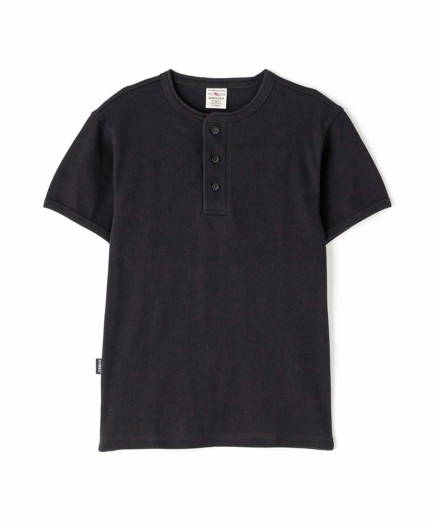 AVIREX -DAILY S/S RIB HENLY NECK TEE