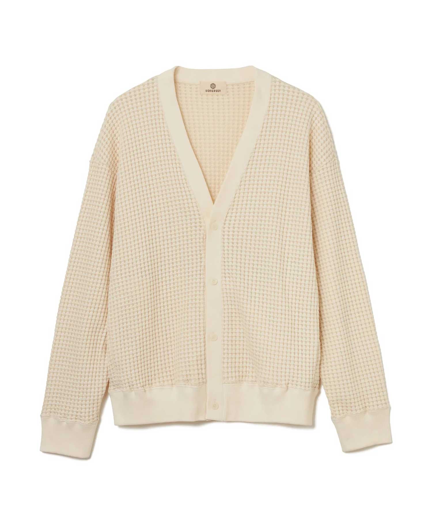 Seagreen BIG WAFFLE CARDIGAN