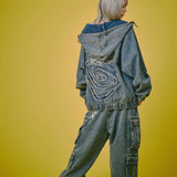 GALFY-ぐるグニャデニムパーカー