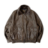 JE-ビンテージPU　衿ファー脱着フライトブルゾン