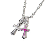 GA S&P 2CROSS ZIRCONIA NACKLACE