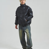FDU/RITZ- PU Leather V-Down JKT SMU