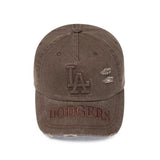 MLB　KOREA-エンボス加工・ダメージウォッシ-CAP