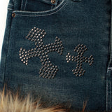 GALFY-ぎゃるちゃんファーデニムミニ