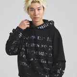 GA SUEDE LAYERED LOGO HOODIE