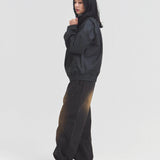 JE-ビンテージPU　衿ファー脱着フライトブルゾン