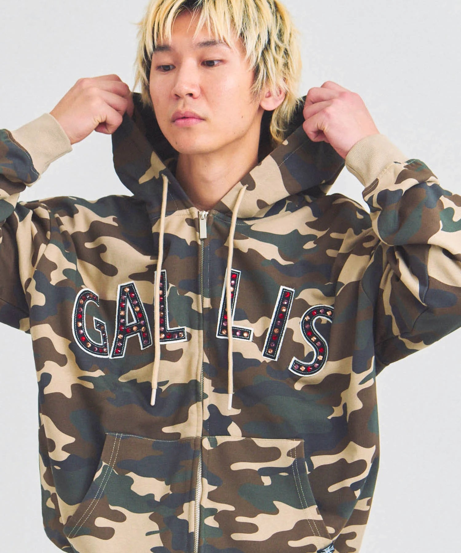 GA STONE 柄ZIP HOODIE
