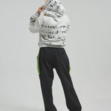 GA SUEDE LAYERED LOGO HOODIE