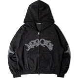 JE-ロゴフェイクスウェード・ZIPパーカー