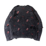 B-TRS-Lips&Tongue-ダメージグランジニット