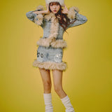 GALFY-ぎゃるちゃんファーデニムJKT