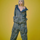 GALFY-ぐるグニャデニムパーカー