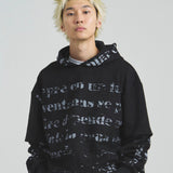 GA SUEDE LAYERED LOGO HOODIE