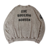 B-TRS-Lips&Tongue ラインストーン-クルースウェット