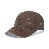 MLB　KOREA-エンボス加工・ダメージウォッシ-CAP