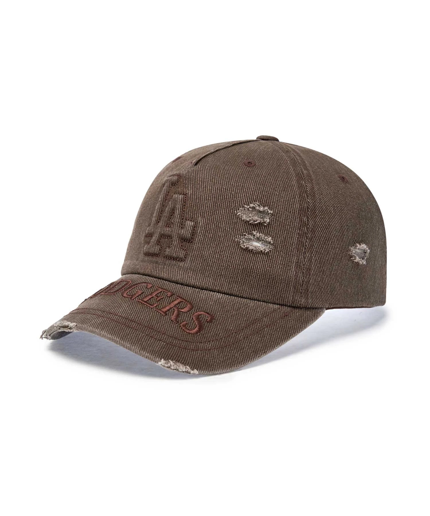 MLB　KOREA-エンボス加工・ダメージウォッシ-CAP