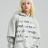 GA SUEDE LAYERED LOGO HOODIE