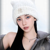 MLB　KOREA-フワモコ　ミャオ　ビーニー【猫耳ビーニー】