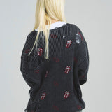 B-TRS-Lips&Tongue-ダメージグランジニット