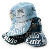 GALFY×KITTY-キラキラデニムキャップ