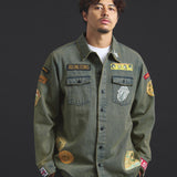 B-TRS-Lips&Tongue カットオフワッペンシャツJKT