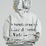 GA SUEDE LAYERED LOGO HOODIE