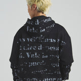 GA SUEDE LAYERED LOGO HOODIE