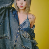 GALFY-ぐるグニャデニムパーカー