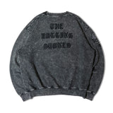 B-TRS-Lips&Tongue ラインストーン-クルースウェット