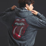 B-TRS-Lips&Tongue ラインストーン-ZIPパーカー
