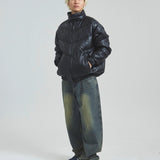 FDU/RITZ- PU Leather V-Down JKT SMU