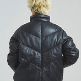 FDU/RITZ- PU Leather V-Down JKT SMU