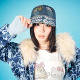 GALFY×KITTY-キラキラデニムキャップ