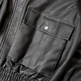 JE-ビンテージPU　衿ファー脱着フライトブルゾン