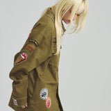 B-TRS-Lips&Tongue カットオフワッペンシャツJKT