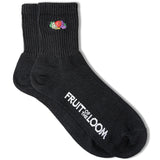 FRUIT OF THE LOOM ﾍﾞｰｼｯｸ平編刺繍ｸｫｰﾀｰｿｯｸｽ 3足ﾊﾟｯｸ