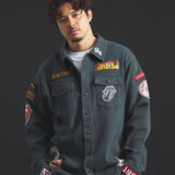 B-TRS-Lips&Tongue カットオフワッペンシャツJKT