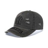 MLB　KOREA-エンボス加工・ダメージウォッシ-CAP